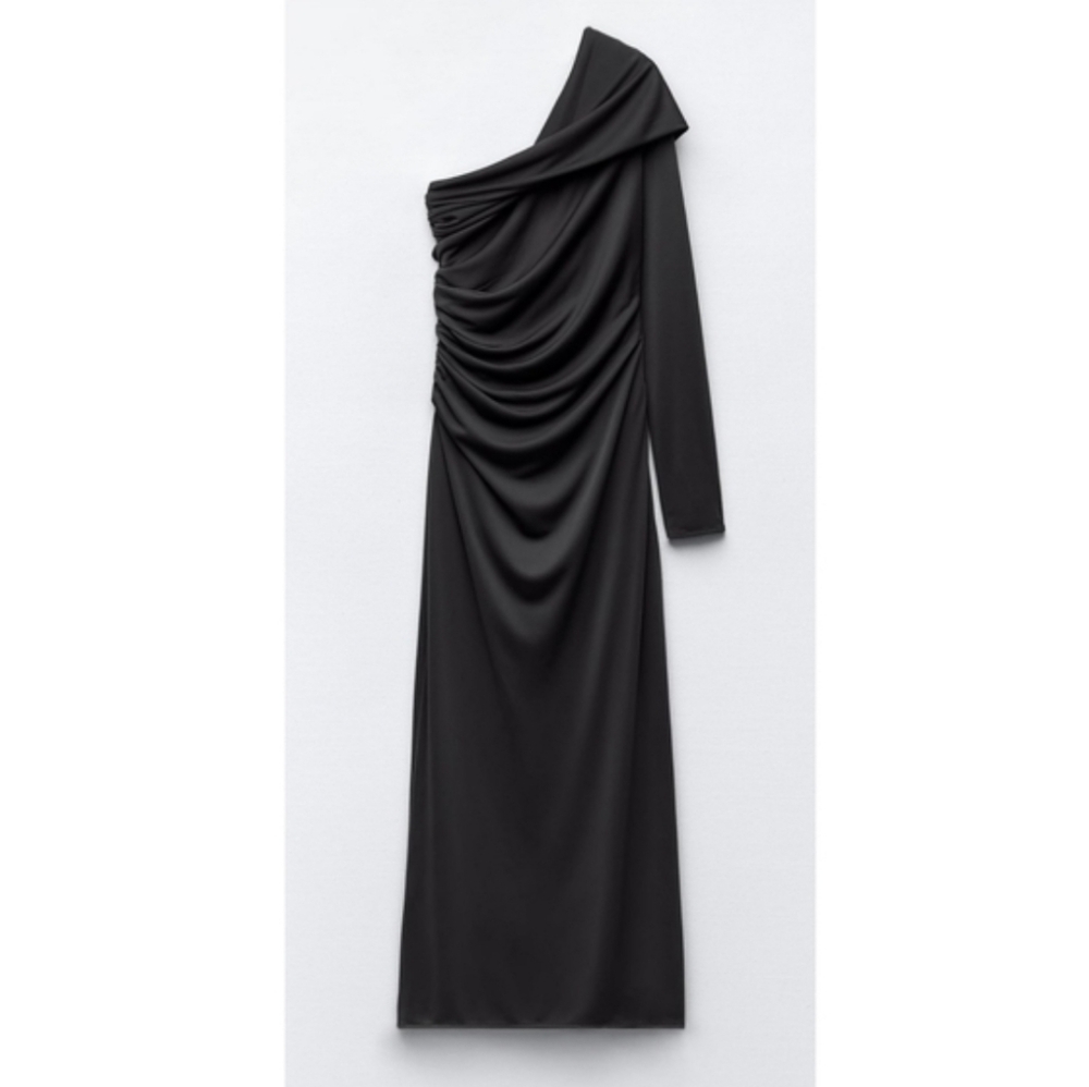 ZARA ASYMMETRICAL DRESS GRAY SIZE S - Picture 10 of 13